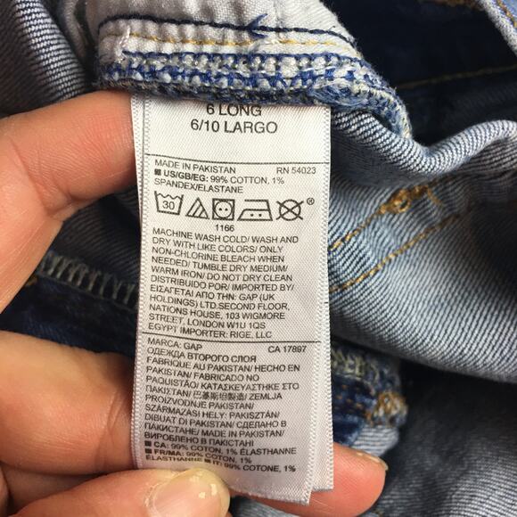 Gap Jeans Women Light Medium Wash Real Straight Jeans 28L 6 Long Denim - Picture 6 of 10